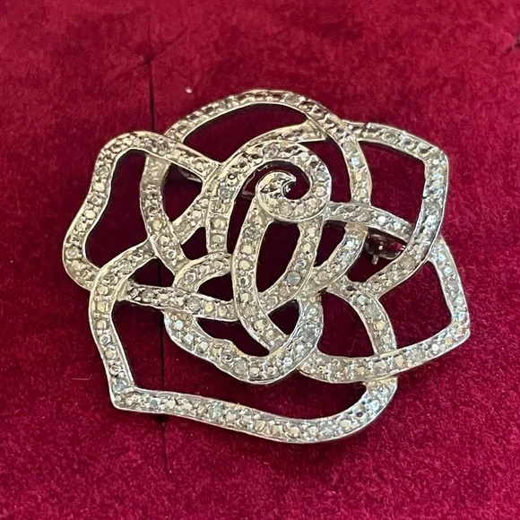Affinity Diamond and Sterling Silver Pin Brooch 1/4 tw Diamonds from QVC - Picture 4 of 6
